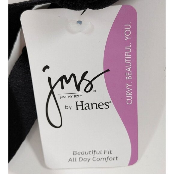 Just My Size HANES Women's Comfort Shaping Patterned Wireless Bra Black 38DD NEW - Picture 2 of 5